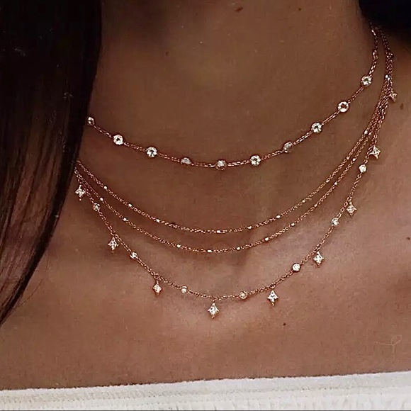 Jewelry - 3/$25⚡️layered drops chain necklace